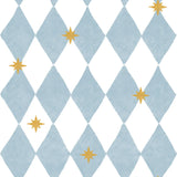 Dekornik Behang - French Diamond Stars - Ruiten Sterren - Blauw