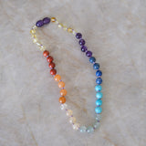 Barnsteen ketting baby/peuter - lemon, chakra edelstenen