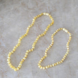 Barnsteen ketting dames 45cm - milk