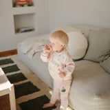 Mushie Slab Muslin Blush Pink Floral Roze - 2 delig