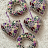 Vilten Hanger - Hart - Bloemenborduur