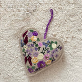 Vilten Hanger - Hart - Bloemenborduur