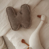 Letter Kussen Rib Cord - Sugar Brown - Bruin