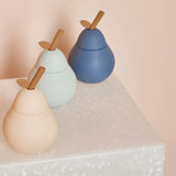 OYOY Living Design - Siliconen Kinderbeker Met Rietje - Peer - Vanille Beige