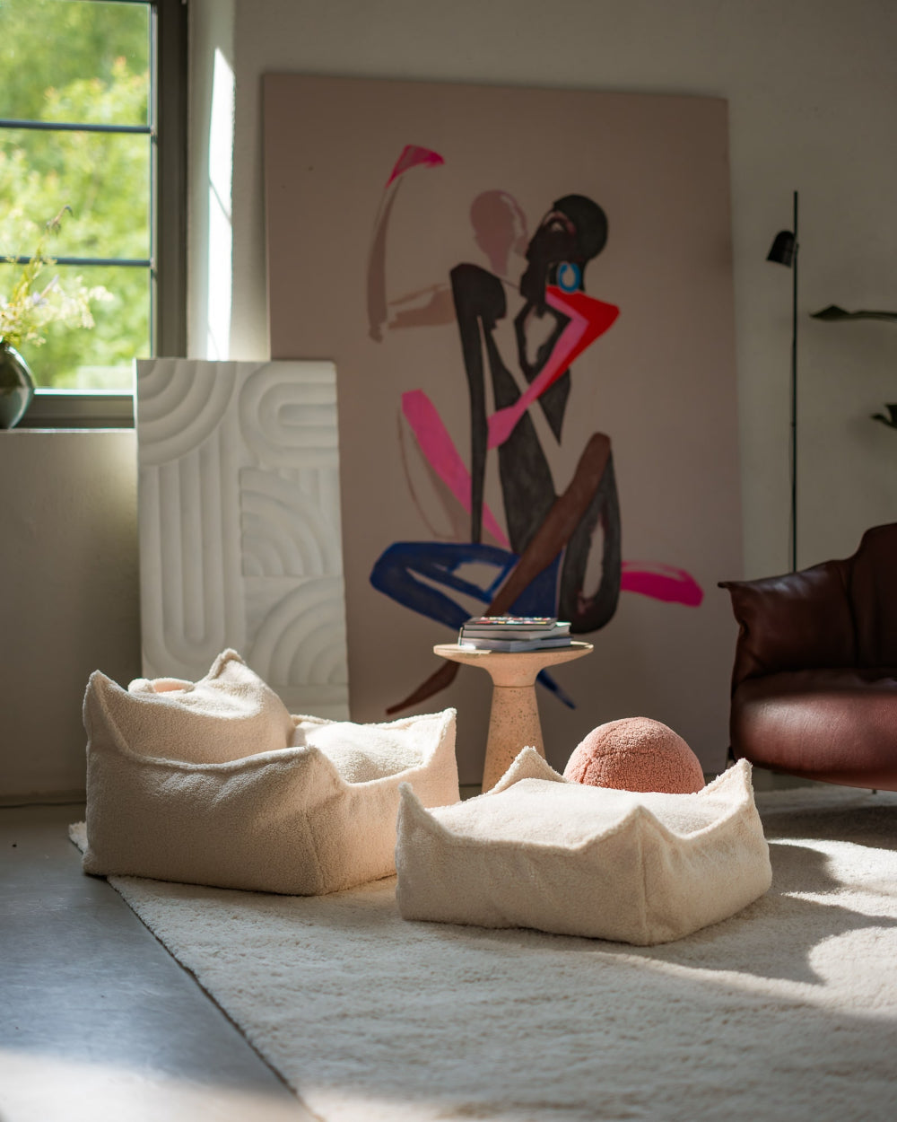 Wigiwama Zitzak voor Kinderen - Cream White Beanbag Chair image 2