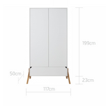 2 Deurs Kledingkast Lunor - Latte Beige image 6