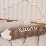 Potlood Kussen met Naam - Rib Cord - Sugar Brown image 0