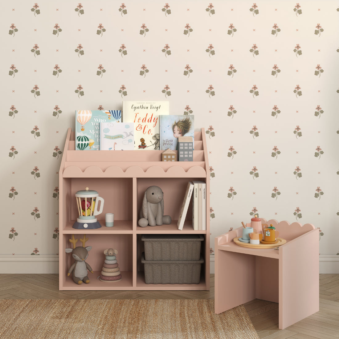 Montessori Boekenkast met Schulprand - Sunset image 3