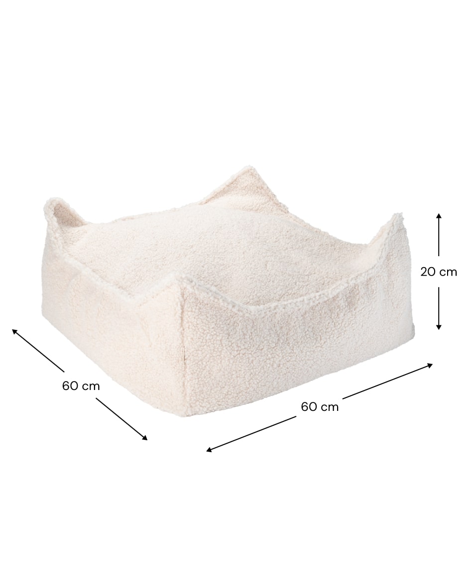 Wigiwama Kinderpoef - Cream White Square Ottoman image 8