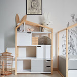 Boekenkast Juno breed met Dakje - Grijs image 1