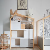 Boekenkast Juno breed met Dakje - Grijs image 1