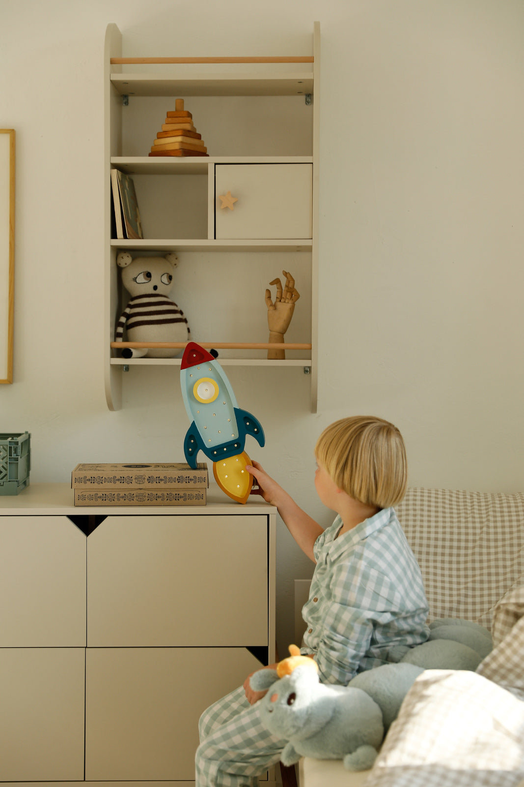 Wandrek Hout Pastel voor Kinderen - Latte Beige image 5