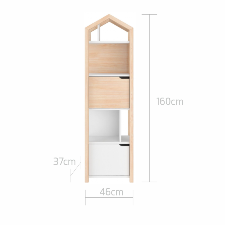 Boekenkast Juno met dakje - Wit image 3