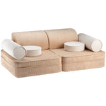 Wigiwama Ribstof Kinderbank - Brown Sugar Settee - Sofa Speelbank image 0