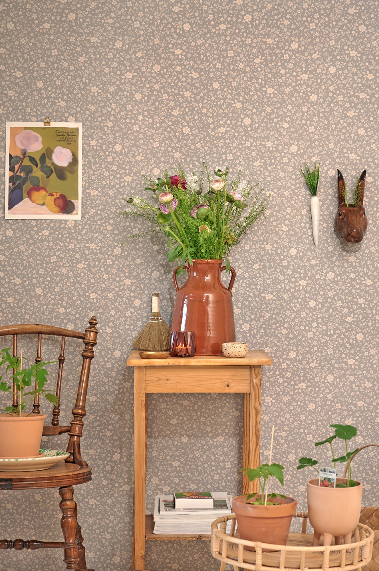 Majvillan Behang - Flora - Dusty Blue image 6