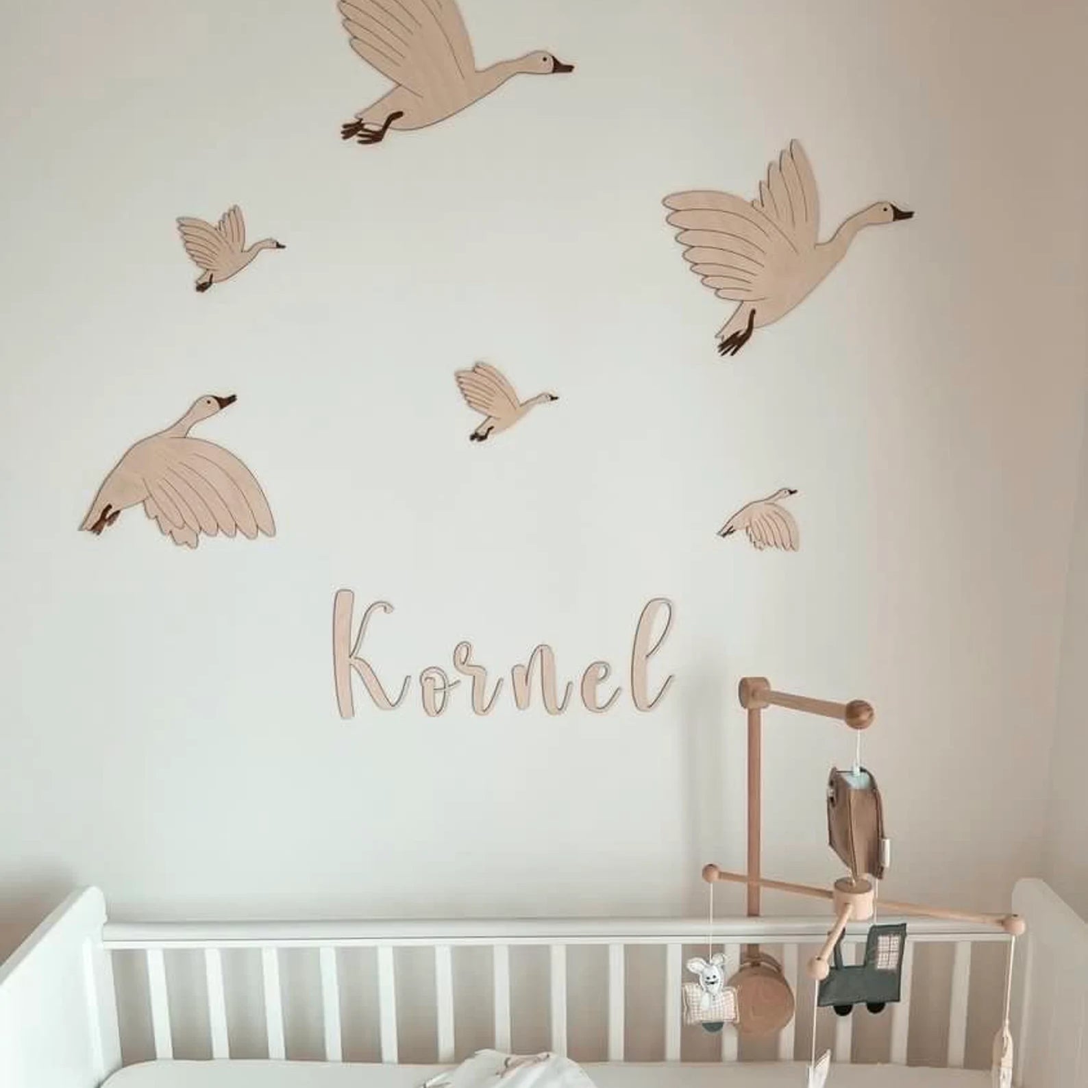 Houten Ganzen Muurdecoratie met Naam image 1