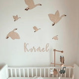 Houten Ganzen Muurdecoratie met Naam image 1