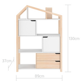 Boekenkast Juno breed met Dakje - Wit image 4