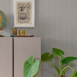 Majvillan Behang - Herringbone - Greige Blue image 0