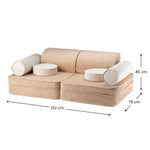 Wigiwama Ribstof Kinderbank - Brown Sugar Settee - Sofa Speelbank image 8