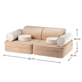Wigiwama Ribstof Kinderbank - Brown Sugar Settee - Sofa Speelbank image 8