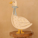 Little Lights Lamp Gans - Wit met Cottage Blue Strik image 0