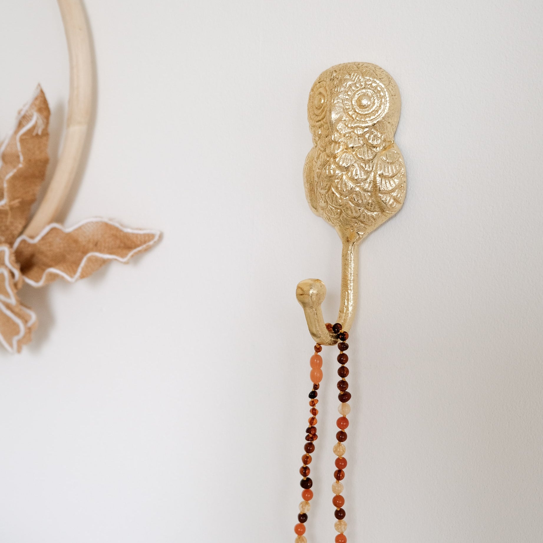 Barnsteen ketting baby/peuter - cognac, kwarts, aventurijn image 1