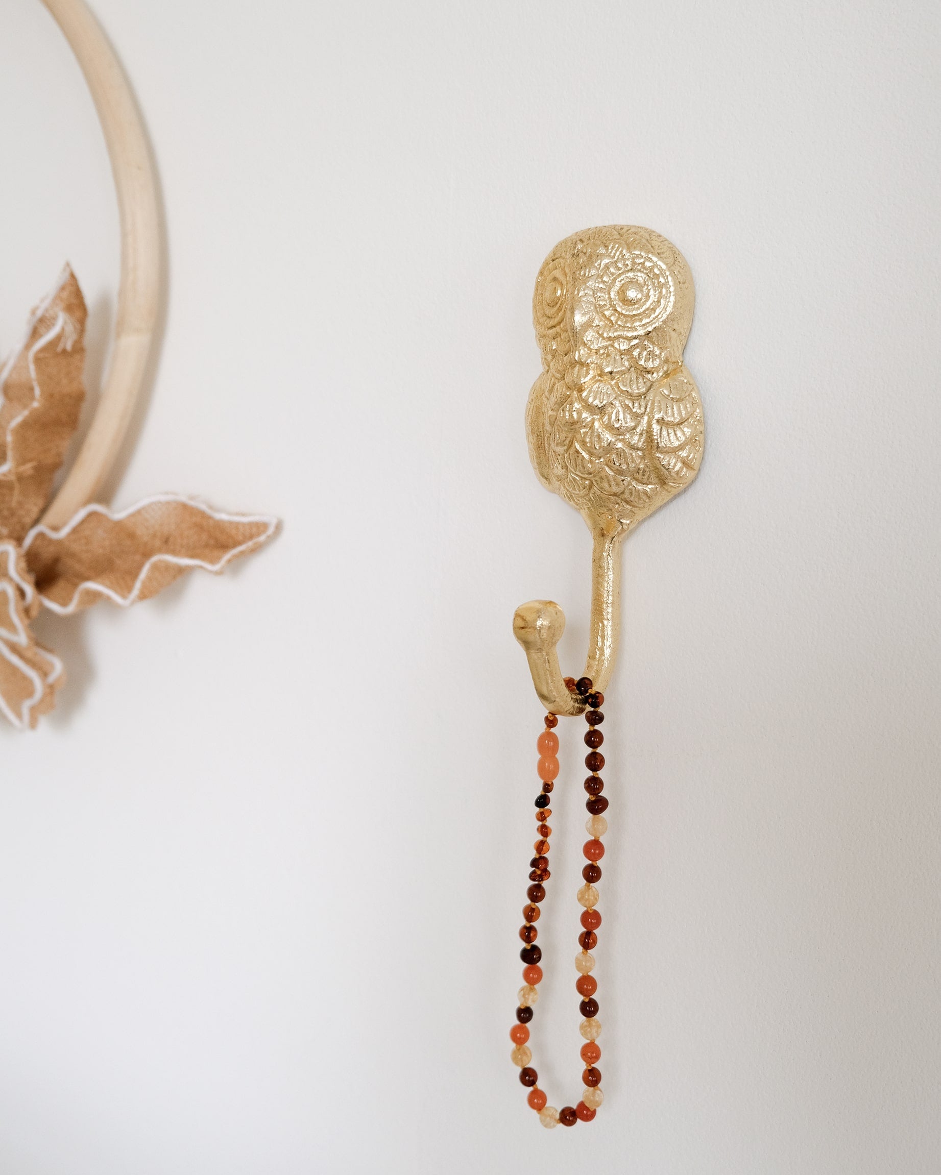 Barnsteen ketting baby/peuter - cognac, kwarts, aventurijn image 1