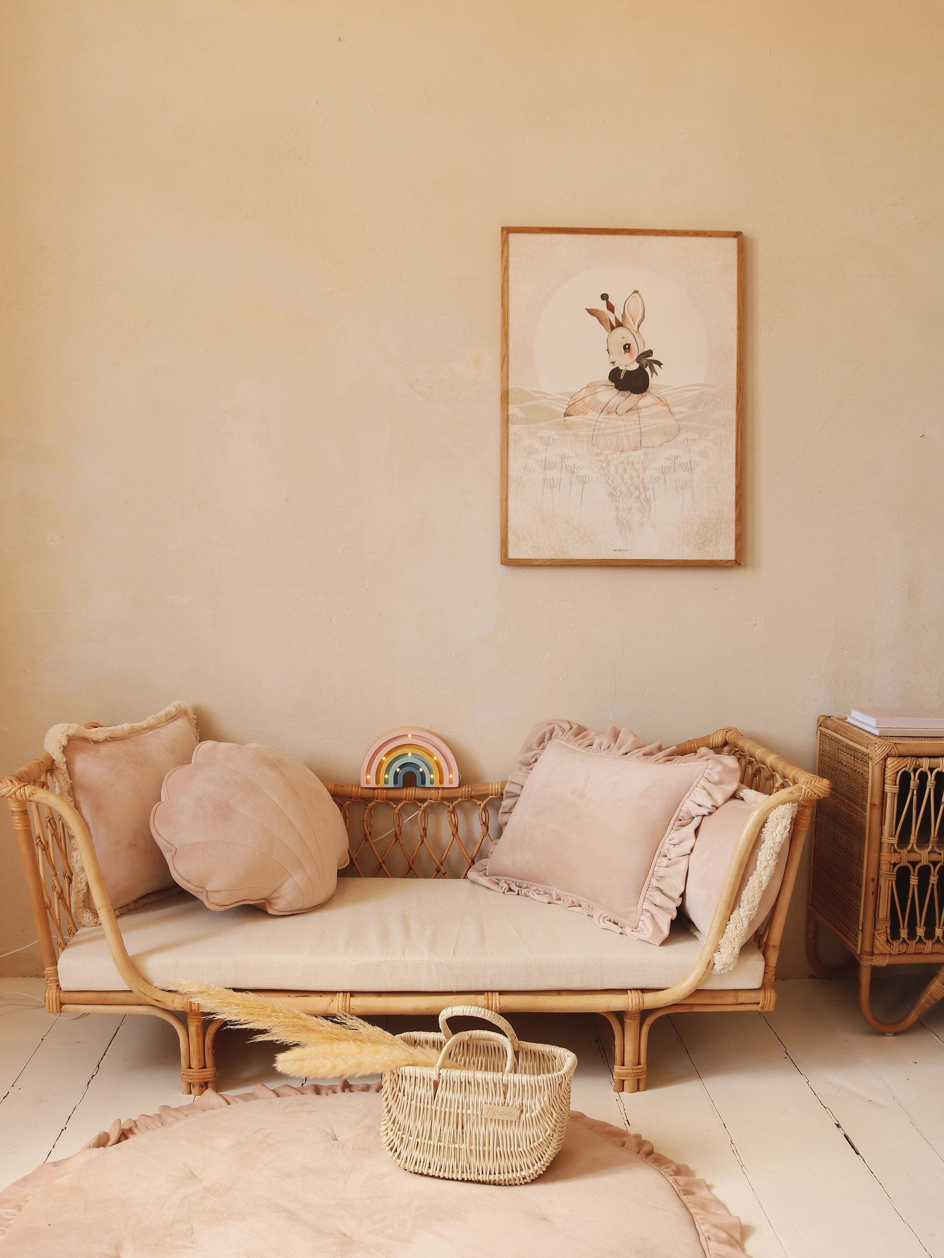 Fluwelen schelpkussen - latte image 7