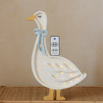 Little Lights Lamp Gans - Wit met Cottage Blue Strik image 2