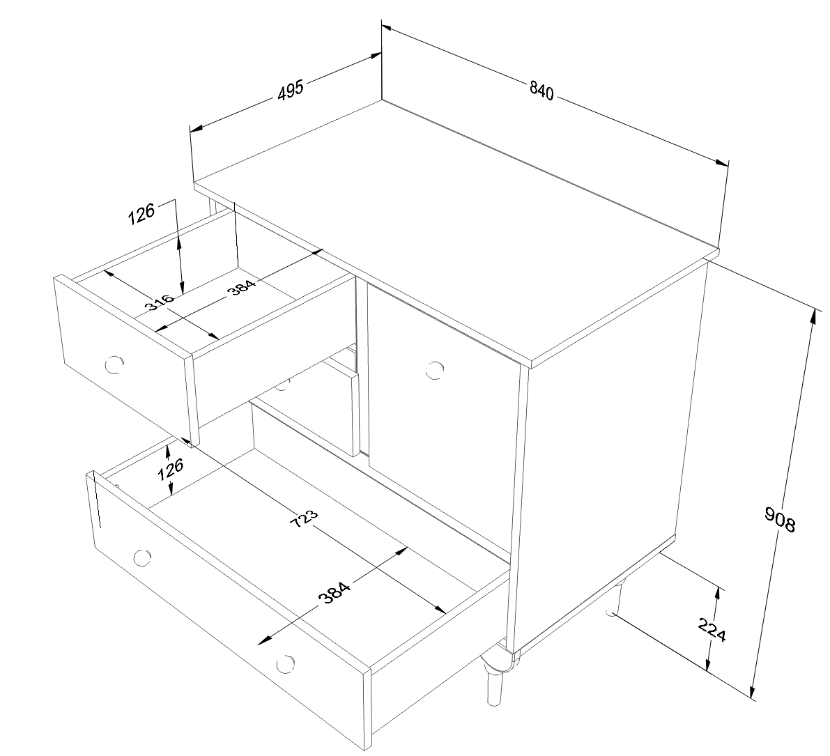 Wood Luck Kast/Commode Babushka - Wit image 5