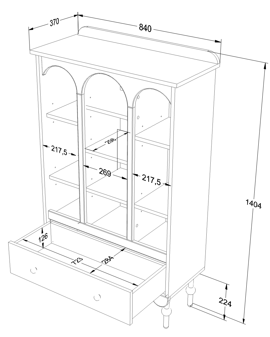 Wood Luck Boekenkast Babushka - Roze image 2