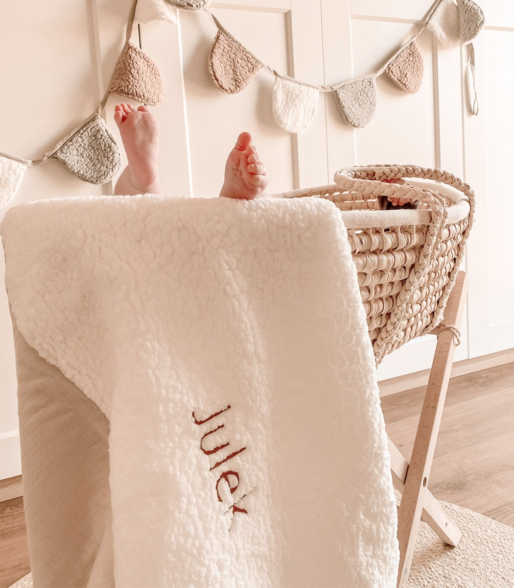 Teddy Deken met Naam - Wit - 78x100cm image 1