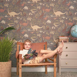 Majvillan Behang - Dinosaur Vibes - Evening Grey image 3