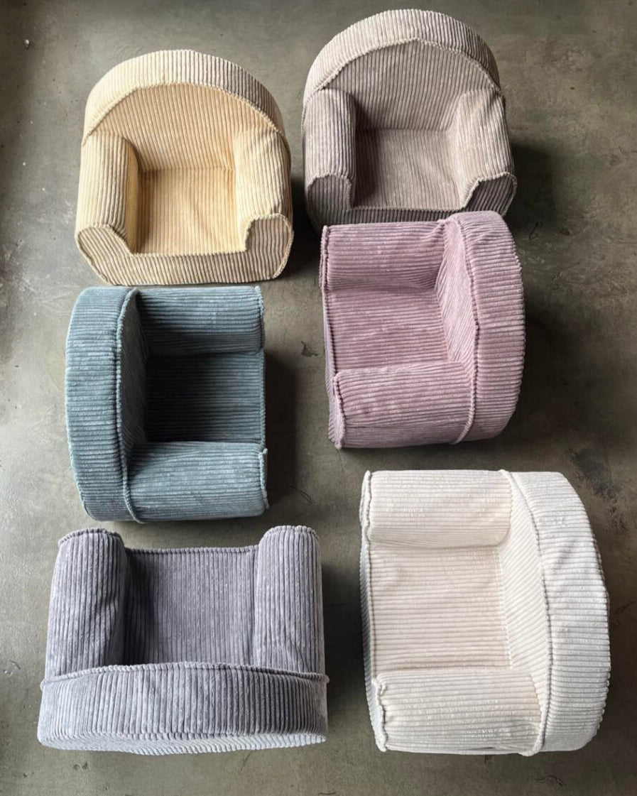 Rib Cord Stoel - Magenta Grey image 1