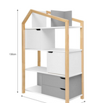 Boekenkast Juno breed met Dakje - Grijs image 5