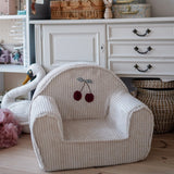 Rib Cord Stoel met Kersen - Crème image 1