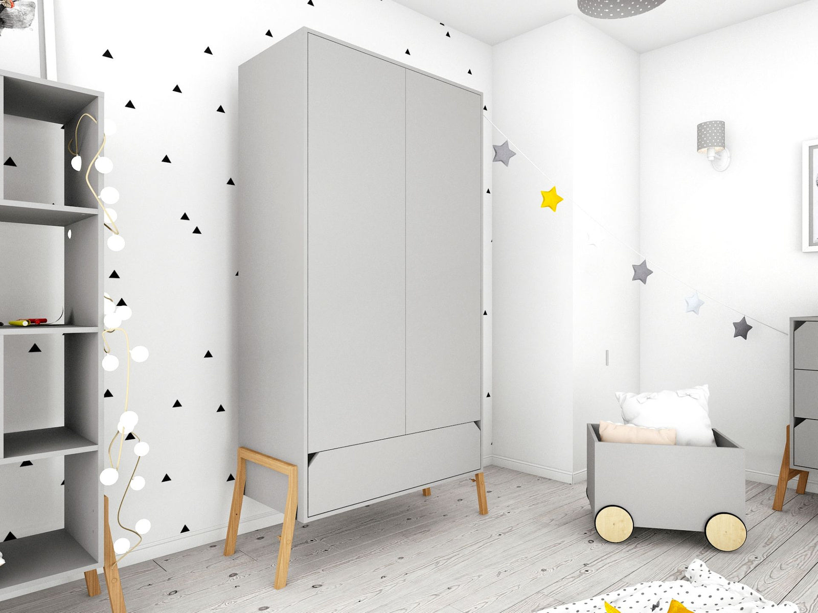 2 Deurs Kledingkast Lunor - Grijs image 2