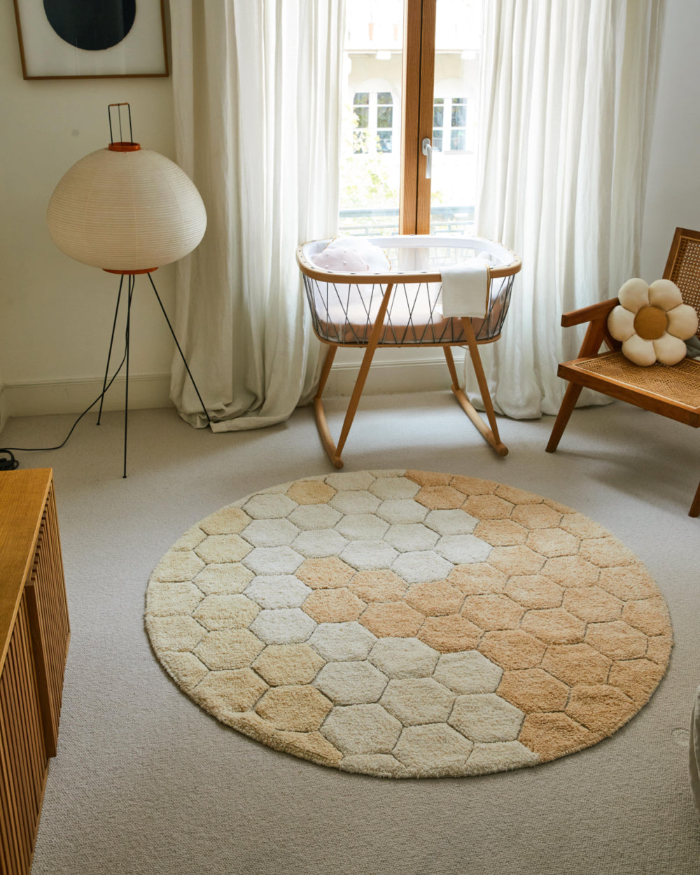 Lorena Canals Wasbaar Vloerkleed - Honeycomb - Honingraat Goud image 1