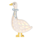 Little Lights Lamp Gans - Wit met Cottage Blue Strik image 1