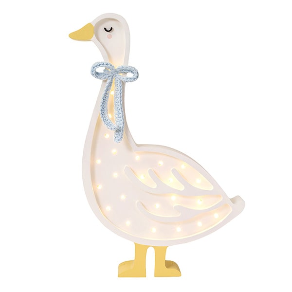 Little Lights Lamp Gans - Wit met Cottage Blue Strik image 1