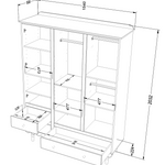 Wood Luck Kledingkast Babushka 3 Deurs - Wit image 7