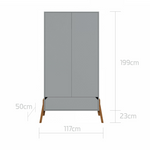 2 Deurs Kledingkast Lunor - Grijs image 3