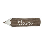 Potlood Kussen met Naam - Rib Cord - Sugar Brown image 2
