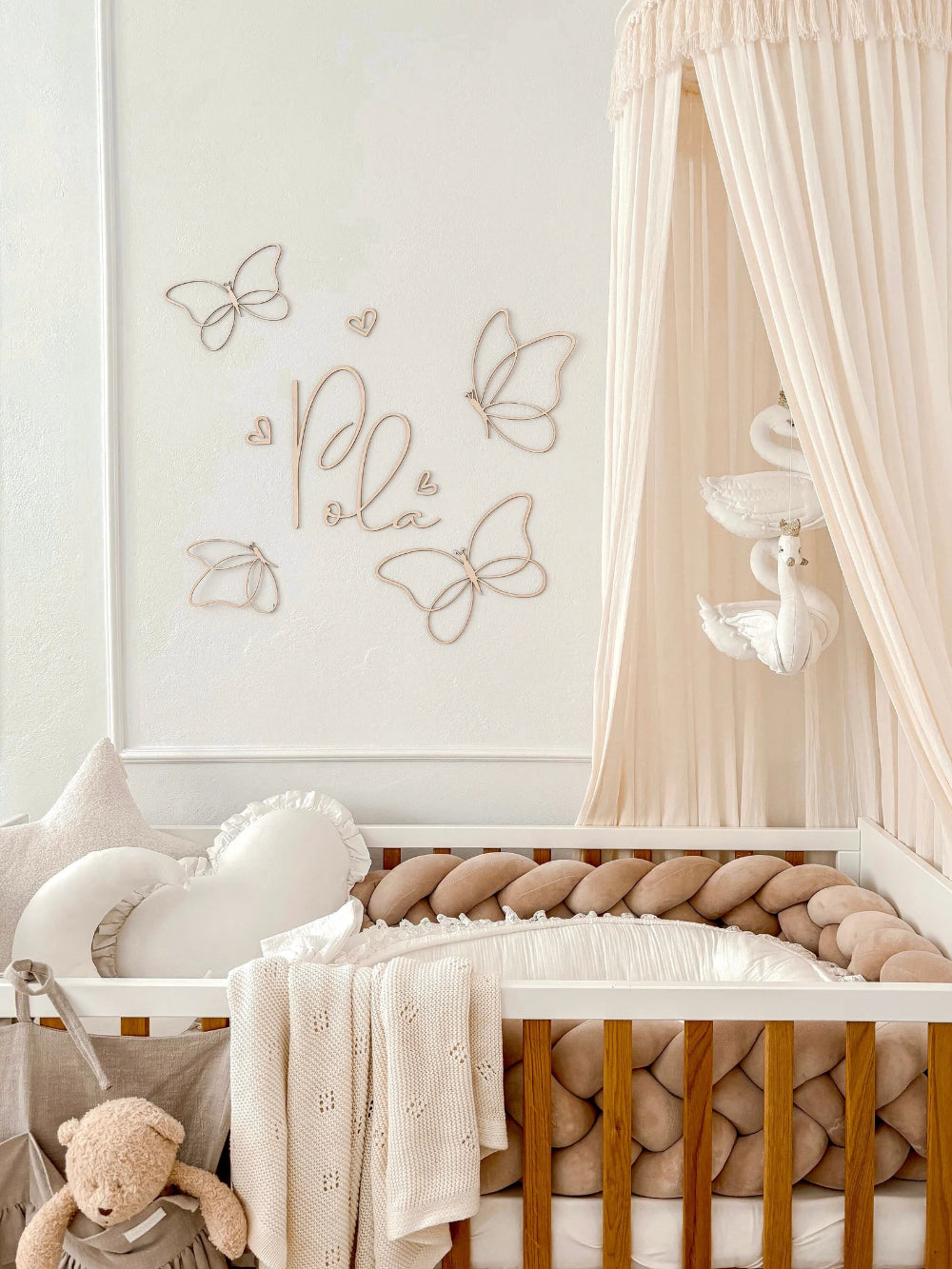 Houten Vlinders Muurdecoratie met Naam image 0