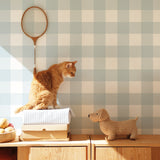 Dekornik Behang - Check - Ruitjes - Lichtblauw