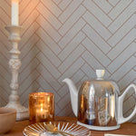 Majvillan Behang - Herringbone - Greige Blue image 3