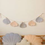 Fluwelen schelpkussen - blue pearl image 3