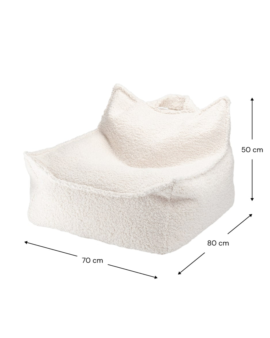 Wigiwama Zitzak voor Kinderen - Cream White Beanbag Chair image 6