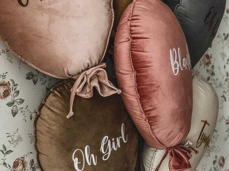 Ballon kussen deluxe -  roze fluweel image 8